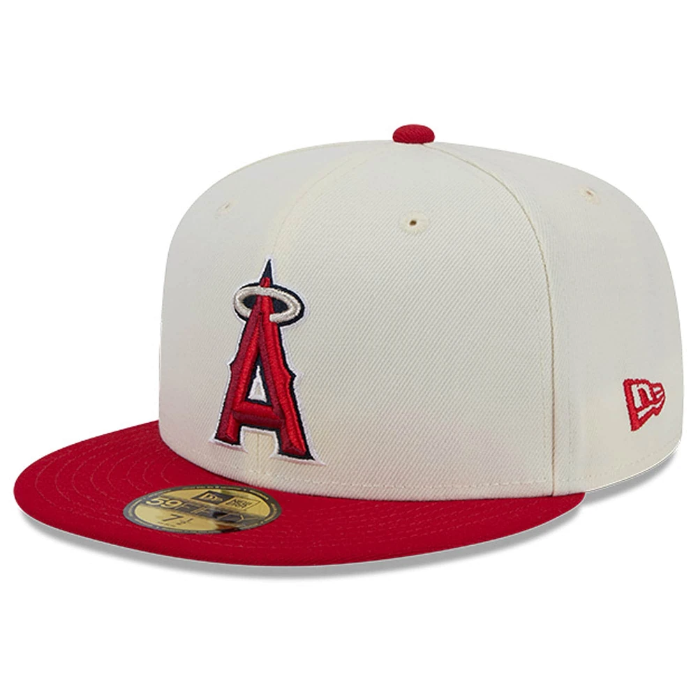 Casquette ajustée New Era 59FIFTY Chrome Los Angeles Angels pour homme