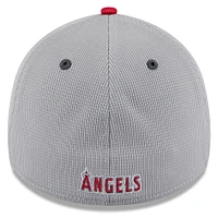 Men's New Era  Gray/Red Los Angeles Angels 2025 Batting Practice 39THIRTY Flex Hat