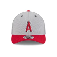 Men's New Era  Gray/Red Los Angeles Angels 2025 Batting Practice 9FORTY M-Crown Adjustable Hat