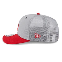 Men's New Era  Gray/Red Los Angeles Angels 2025 Batting Practice 9SEVENTY Stretch-Snap Trucker Hat