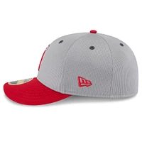 Men's New Era  Gray/Red Los Angeles Angels 2025 Batting Practice Low Profile 59FIFTY Fitted Hat