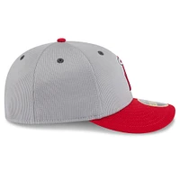 Men's New Era  Gray/Red Los Angeles Angels 2025 Batting Practice Low Profile 59FIFTY Fitted Hat