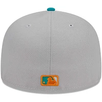 Men's New Era Gray/Teal Los Angeles Angels  59FIFTY Fitted Hat