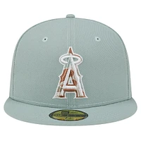 Men's New Era Green Los Angeles Angels Spring Forest 59FIFTY Fitted Hat