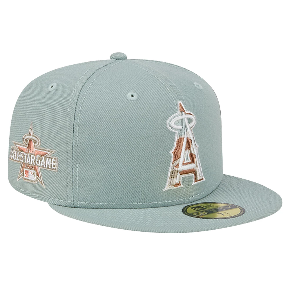 Men's New Era Green Los Angeles Angels Spring Forest 59FIFTY Fitted Hat