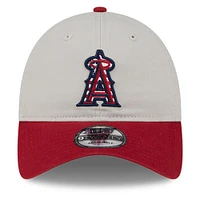 Casquette réglable New Era kaki/rouge Los Angeles Angels 2024 4 juillet 9TWENTY pour hommes