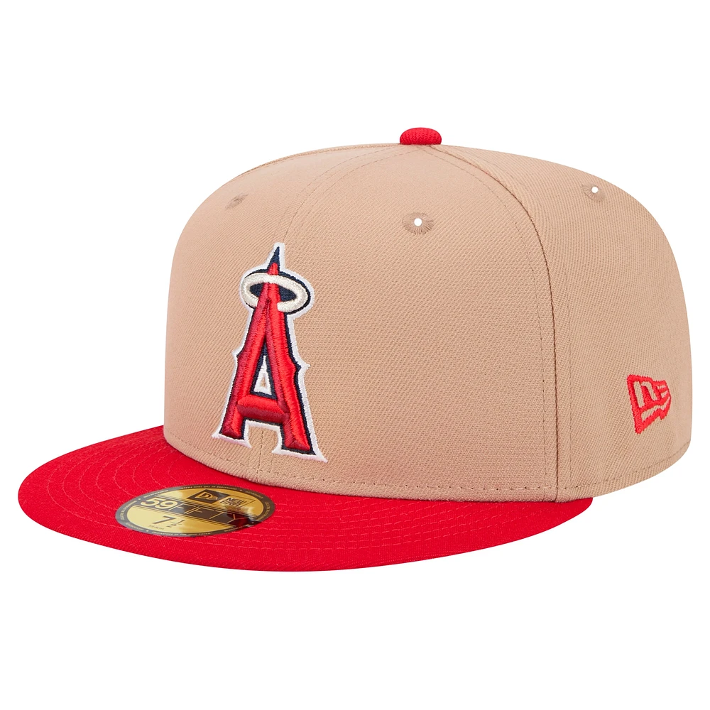 Men's New Era Khaki Los Angeles Angels 59FIFTY Fitted Hat