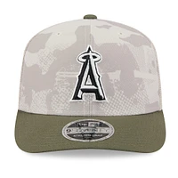 Men's New Era Light Beige/Olive Los Angeles Angels 2025 Armed Forces Day 9SEVENTY Stretch-Snap Hat