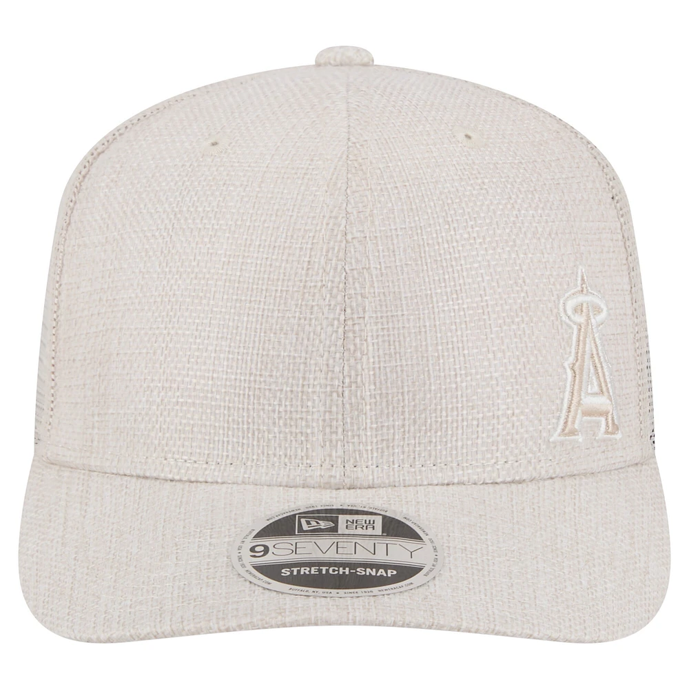 Casquette extensible à boutons-pression Flawless 9SEVENTY beige clair New Era pour homme des Los Angeles Angels
