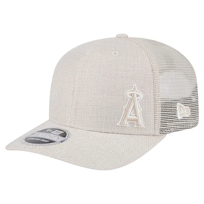 Casquette extensible à boutons-pression Flawless 9SEVENTY beige clair New Era pour homme des Los Angeles Angels