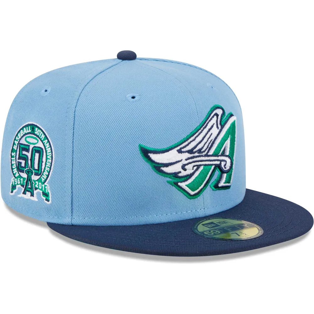 New Era Men's New Era Light Blue/Navy Los Angeles Angels Green Undervisor  59FIFTY Fitted Hat