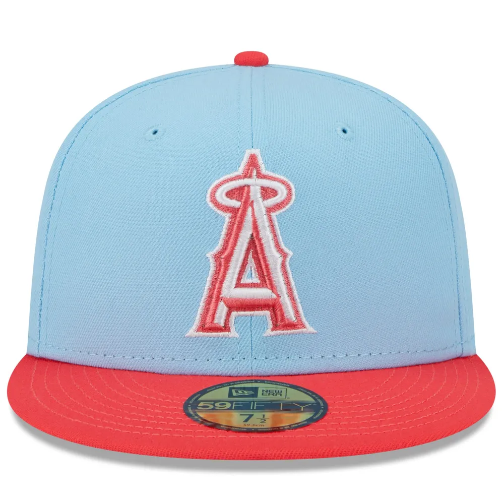 New Era Men's New Era Light Blue/Red Los Angeles Angels Spring Color  Two-Tone 59FIFTY Fitted Hat