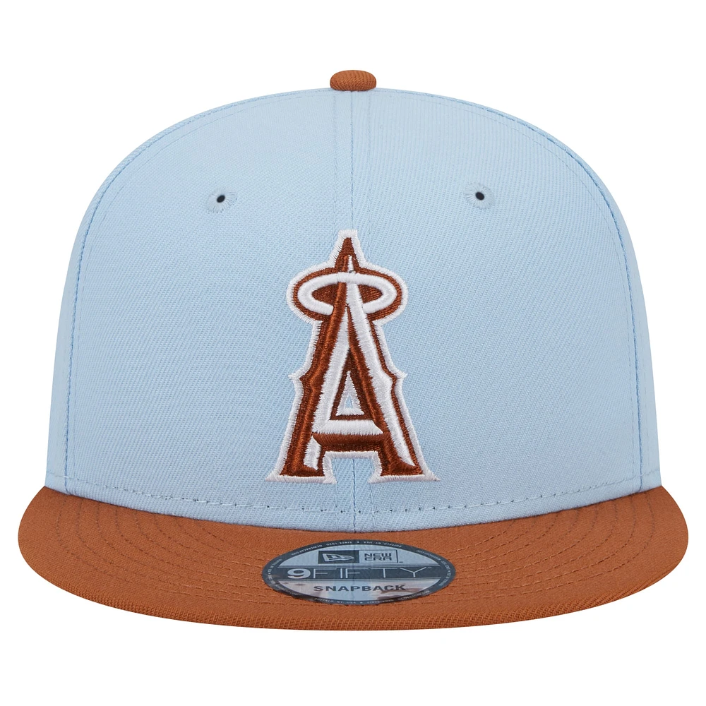 Men's New Era Light Blue Los Angeles Angels Spring Color Two-Tone 9FIFTY Snapback Hat