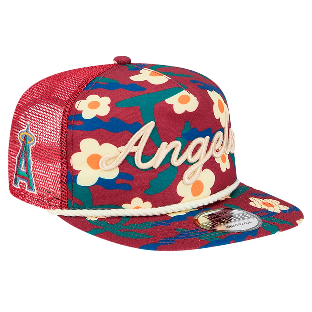 Casquette réglable New Era pour hommes, Los Angeles Angels Summer Cab Golfer, marron