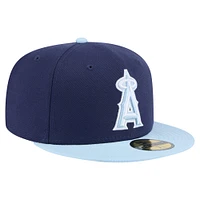 Casquette ajustée bicolore 59FIFTY New Era bleu marine/bleu clair pour homme des Los Angeles Angels