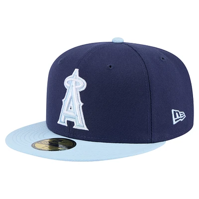 Casquette ajustée bicolore 59FIFTY New Era bleu marine/bleu clair pour homme des Los Angeles Angels