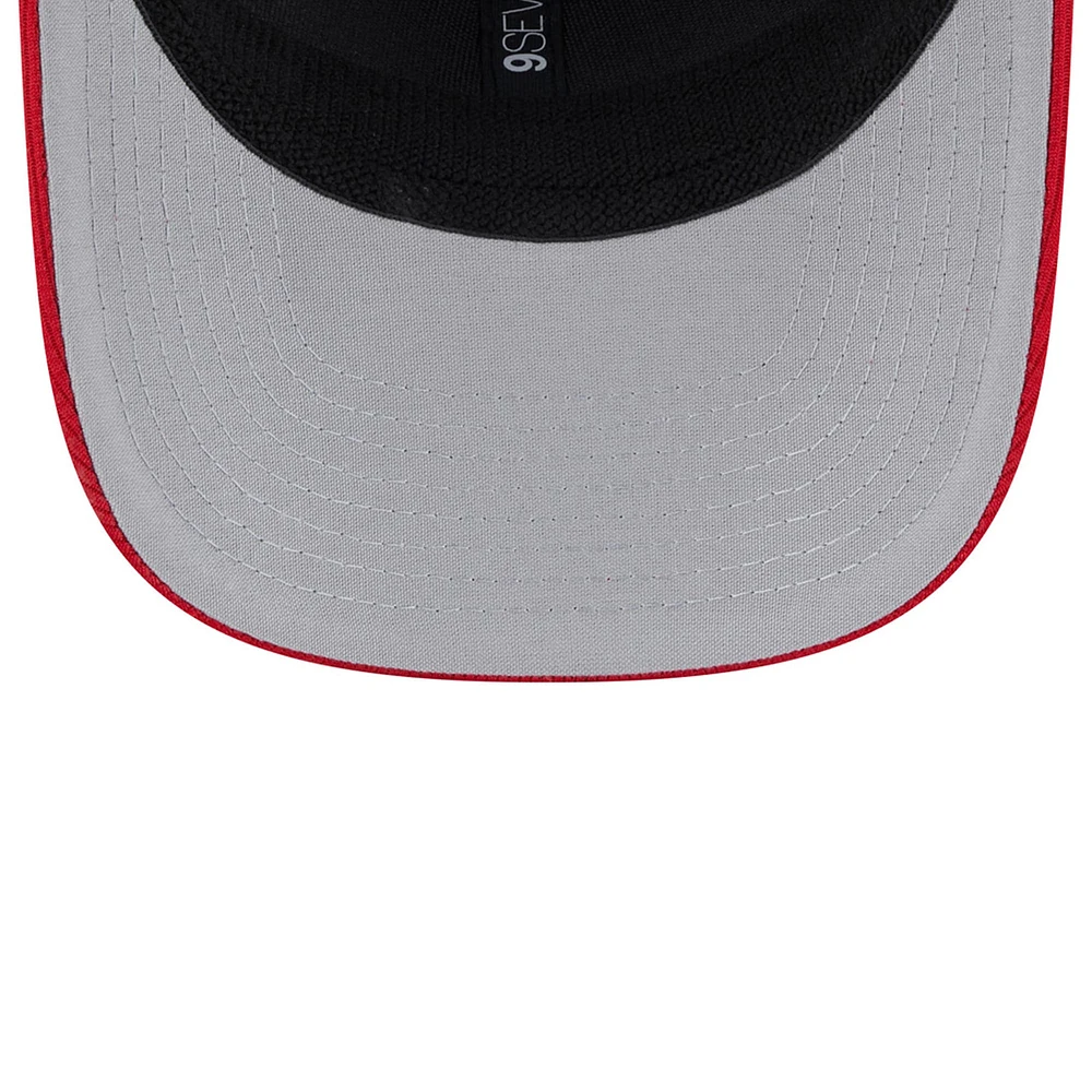 Men's New Era  Navy/Red Los Angeles Angels 2025 Batting Practice 9SEVENTY Stretch-Snap Trucker Hat