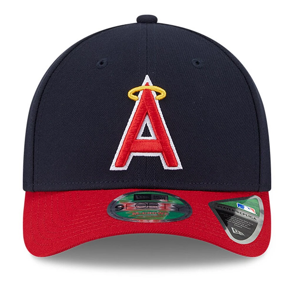 Casquette ajustable New Era bleu marine/rouge Los Angeles Angels Player Replica 9FORTY pour homme