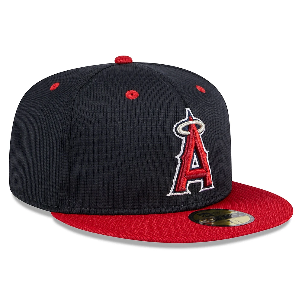 Casquette ajustée 59FIFTY New Era pour hommes des Los Angeles Angels 2024 Batting Practice