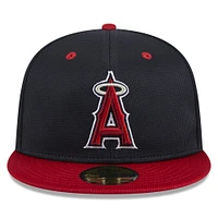 Men's New Era  Navy Los Angeles Angels 2025 Batting Practice 59FIFTY Fitted Hat