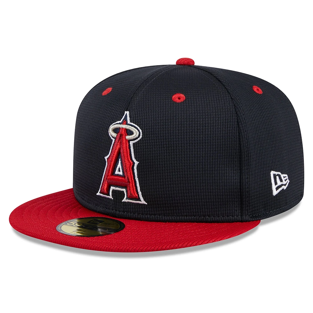 Men's New Era  Navy Los Angeles Angels 2025 Batting Practice 59FIFTY Fitted Hat