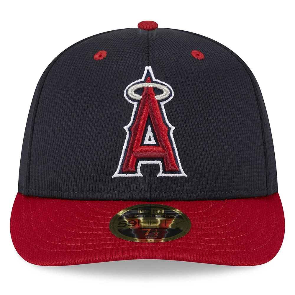 Men's New Era  Navy Los Angeles Angels 2025 Batting Practice Low Profile 59FIFTY Fitted Hat