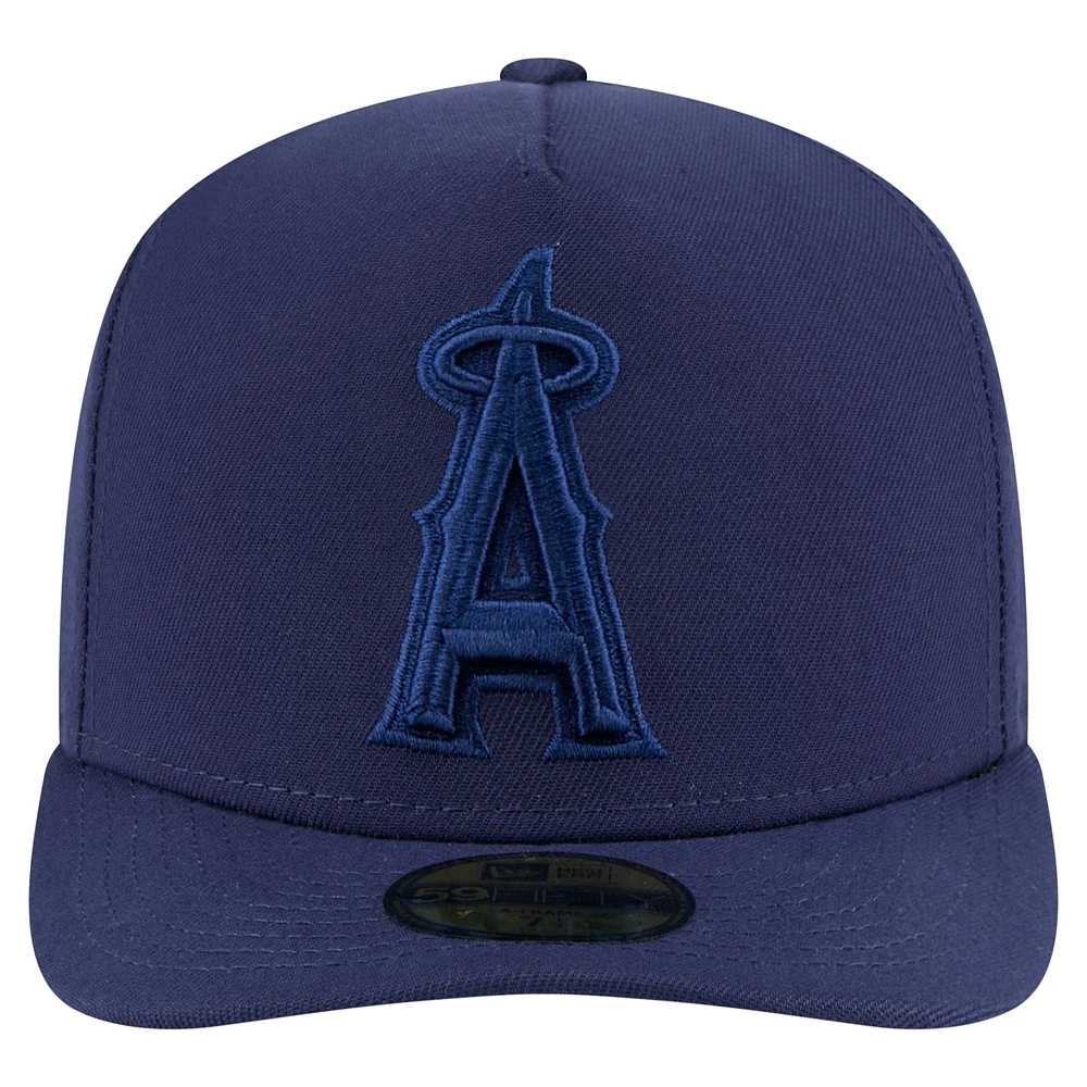 Men's New Era Navy Los Angeles Angels Color Pack A-Frame 59FIFTY Fitted Hat