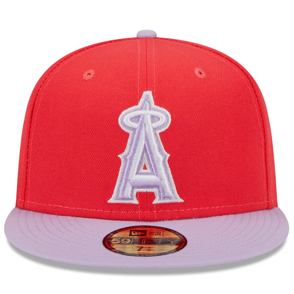 Men's New Era Red/Lavender Los Angeles Angels Spring Color Two-Tone 59FIFTY Fitted Hat