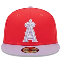 Men's New Era Red/Lavender Los Angeles Angels Spring Color Two-Tone 59FIFTY Fitted Hat