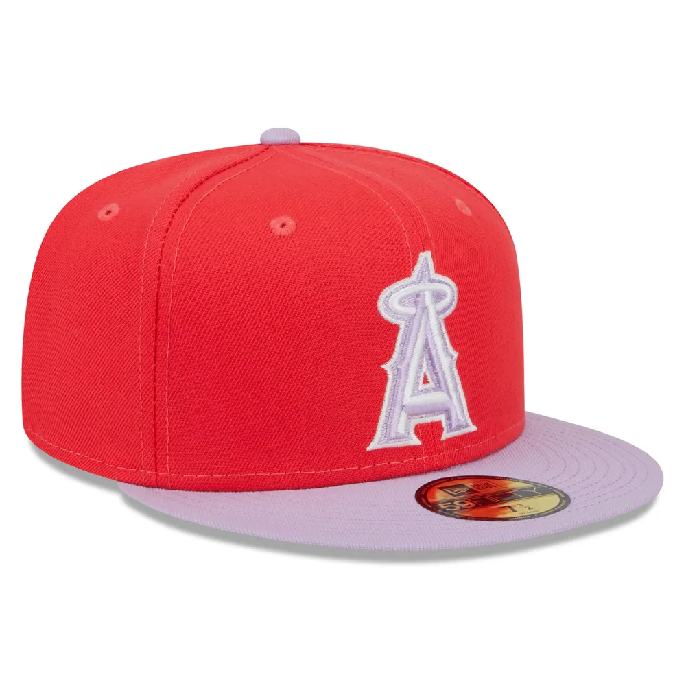 Men's New Era Red/Lavender Los Angeles Angels Spring Color Two-Tone 59FIFTY Fitted Hat