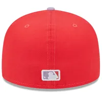 Men's New Era Red/Lavender Los Angeles Angels Spring Color Two-Tone 59FIFTY Fitted Hat