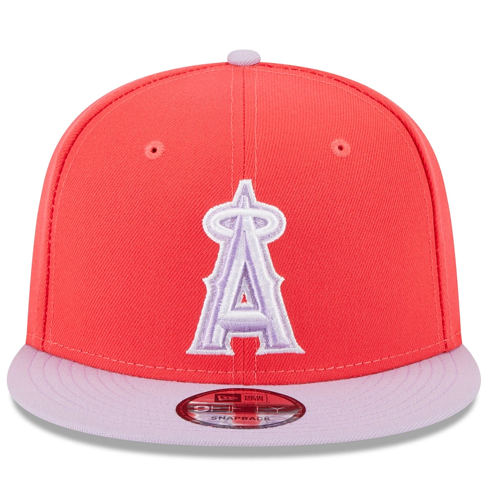 Casquette Snapback 9FIFTY Basic Two-Tone pour homme Los Angeles Angels Spring New Era rouge/violet