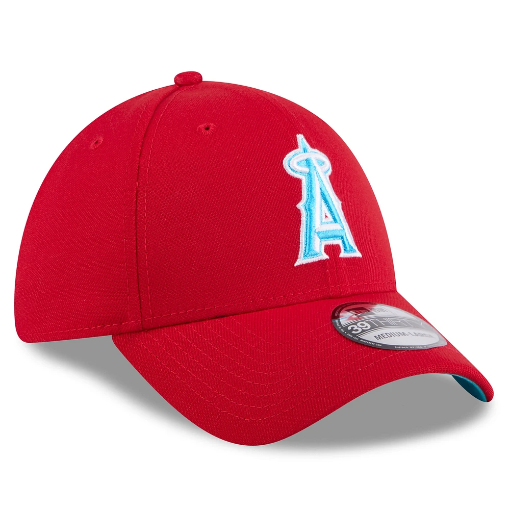 Men's New Era Red Los Angeles Angels 2024 Father's Day 39THIRTY Flex Hat