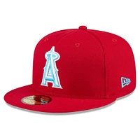 Casquette ajustée 59FIFTY pour la fête des pères Los Angeles Angels 2024 New Era rouge hommes