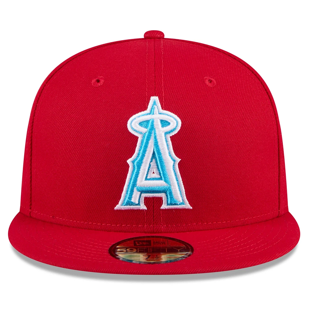 Casquette ajustée 59FIFTY pour la fête des pères Los Angeles Angels 2024 New Era rouge hommes