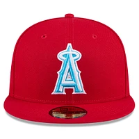 Casquette ajustée 59FIFTY pour la fête des pères Los Angeles Angels 2024 New Era rouge hommes