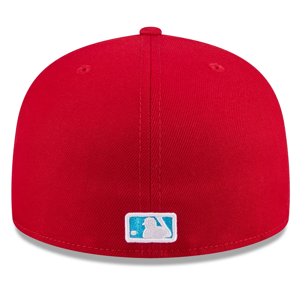 Casquette ajustée 59FIFTY pour la fête des pères Los Angeles Angels 2024 New Era rouge hommes