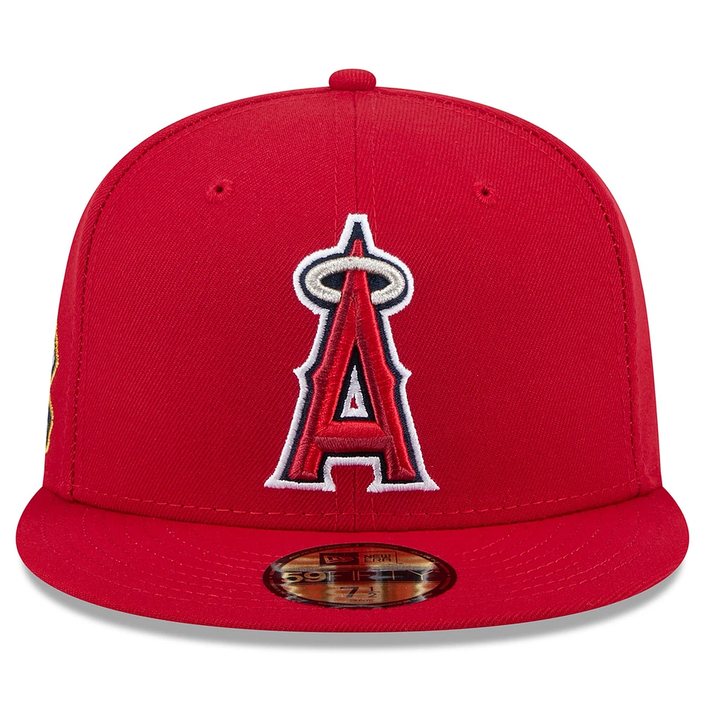 Casquette ajustée Jackie Robinson Day #42 59FIFTY rouge des Los Angeles Angels pour homme de New Era