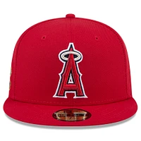 Casquette ajustée Jackie Robinson Day #42 59FIFTY rouge des Los Angeles Angels pour homme de New Era