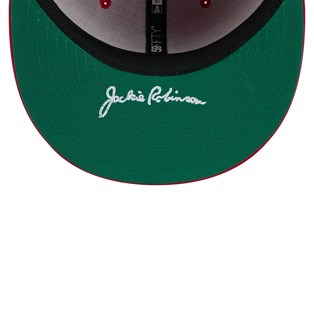 Casquette ajustée Jackie Robinson Day #42 59FIFTY rouge des Los Angeles Angels pour homme de New Era