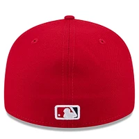 Casquette ajustée non structurée Jackie Robinson Day 59FIFTY pour homme, modèle 2025, des Los Angeles Angels, rouge New Era