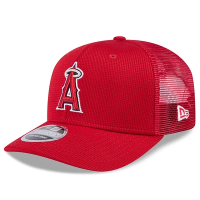 Men's New Era  Red Los Angeles Angels 2025 Spring Training 9SEVENTY Stretch-Snap Trucker Hat