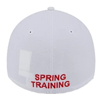 Casquette New Era rouge 39THIRTY Flex pour homme, Los Angeles Angels, entraînement de printemps 2025