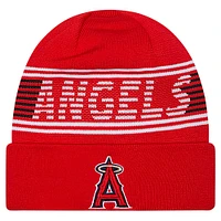 Bonnet en tricot à revers rouge de la collection authentique Los Angeles Angels de New Era pour homme