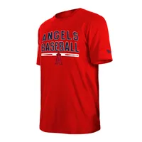 T-shirt d'entraînement au bâton Los Angeles Angels New Era rouge pour homme