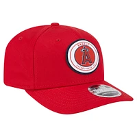 Casquette extensible à bouton-pression New Era rouge Los Angeles Angels Circle Patch 9SEVENTY pour homme