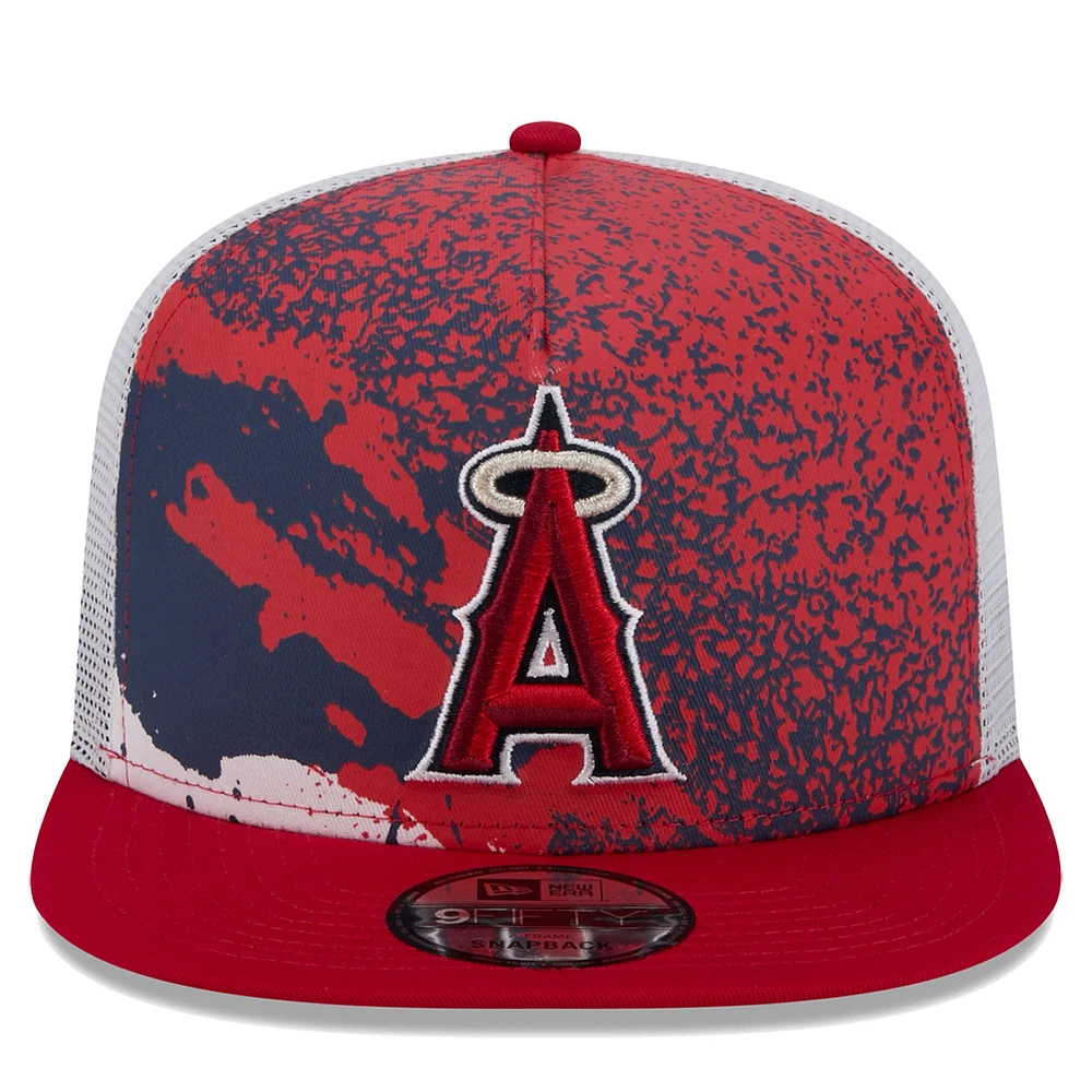 Men's New Era Red Los Angeles Angels Court Sport 9FIFTY Snapback Hat