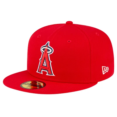 Casquette ajustée 59FIFTY rouge New Era pour homme de la collection Game Authentic On Field des Los Angeles Angels