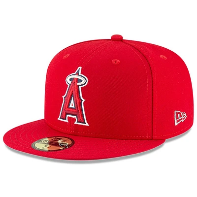 Men's New Era Red Los Angeles Angels Game Authentic Collection On-Field 59FIFTY Fitted Hat