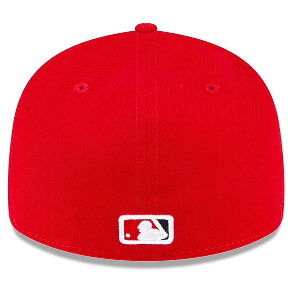 Casquette ajustée 59FIFTY à profil bas du Temple de la renommée baseball national des Los Angeles Angels New Era pour hommes, rouge